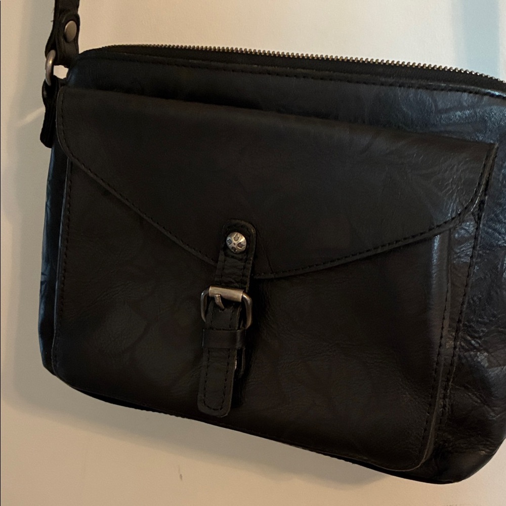 Patricia Nash Black Tooled Leather Crossbody Bag